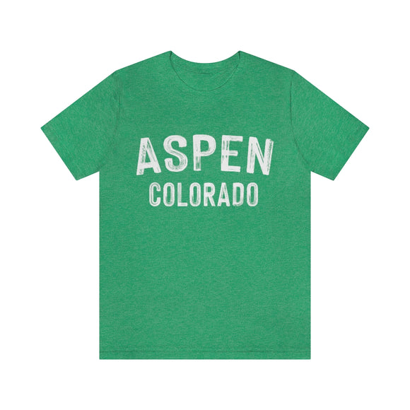 Aspen, Colorado Shirt - Paint Text Unisex Aspen T-Shirt