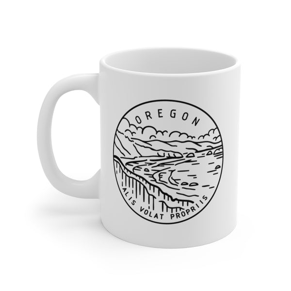 Oregon Mug - State Design White Ceramic Oregon Mug (11oz & 15oz)