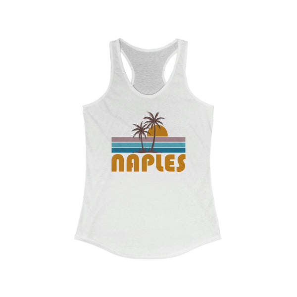 Naples, Florida Women's Tank - Retro Palm Tree Women's Racerback Naples Tank Top