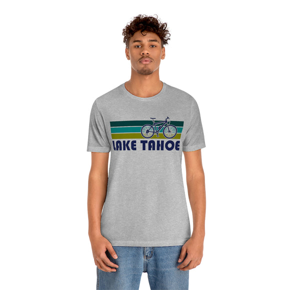 Lake Tahoe T-Shirt - Retro Mountain Bike Adult Unisex Lake Tahoe, Idaho T Shirt