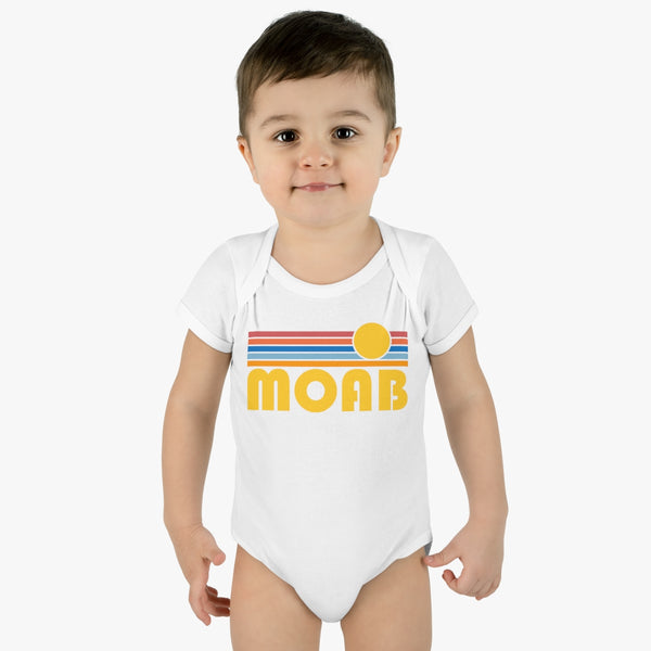 Moab Baby Bodysuit - Retro Sun Moab, Utah Baby Bodysuit