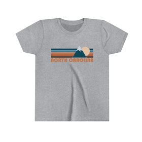 North Carolina Youth T-Shirt - Retro Mountain North Carolina Kid's TShirt