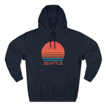 Buy navy Premium Seattle, Washington Hoodie - Retro 80s Unisex Sweatshirt