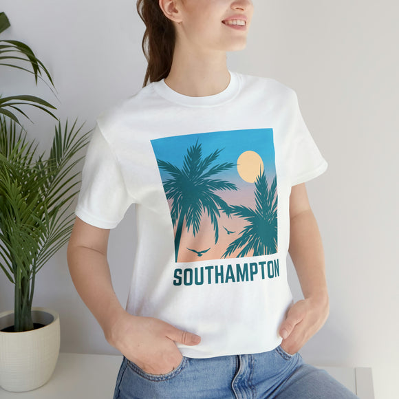Southampton, New York T-Shirt - Retro Palm Tree & Beach Unisex Southampton Shirt
