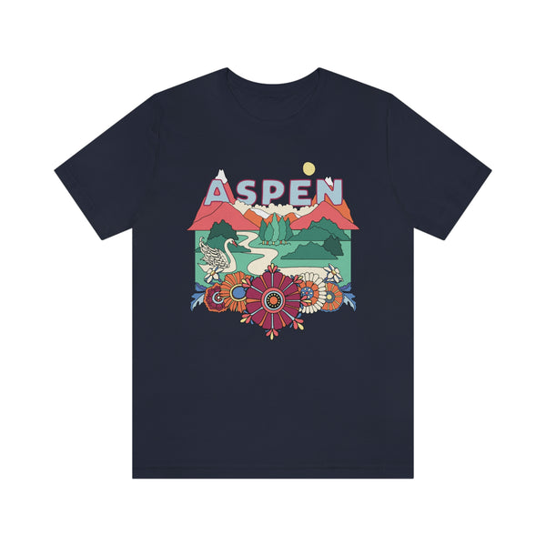 Aspen Shirt, Colorado Retro T-Shirt, Hippie Style Colorado tee, Aspen Mountain Shirt