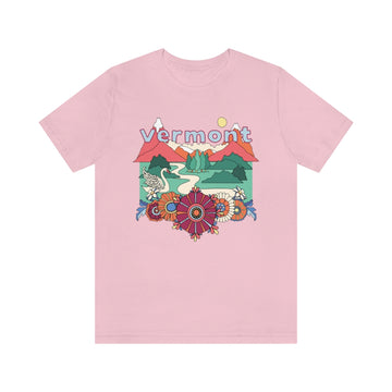 Buy pink Vermont Shirt, Vermont Retro T-Shirt, Hippie Style Vermont tee, Vermont Mountain Shirt