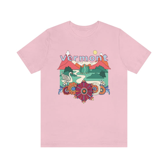 Vermont Shirt, Vermont Retro T-Shirt, Hippie Style Vermont tee, Vermont Mountain Shirt