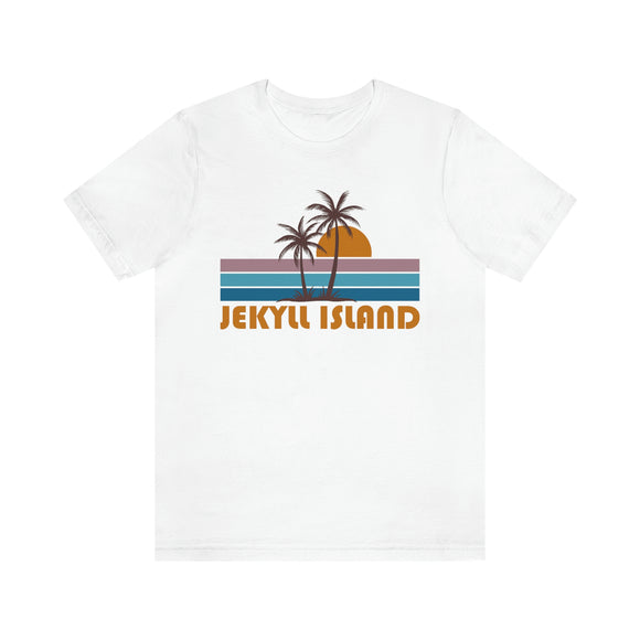 Jekyll Island, Georgia T-Shirt - Retro Palm Tree Unisex Jekyll Island Shirt