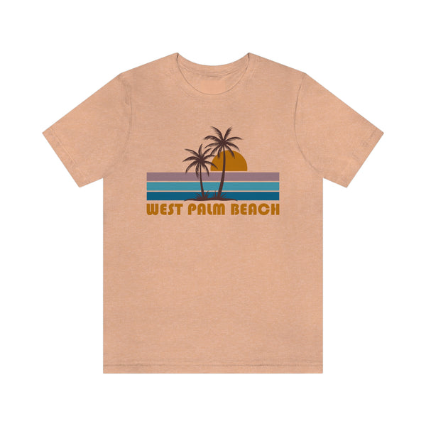 West Palm Beach, Florida T-Shirt - Retro Palm Tree Unisex West Palm Beach Shirt