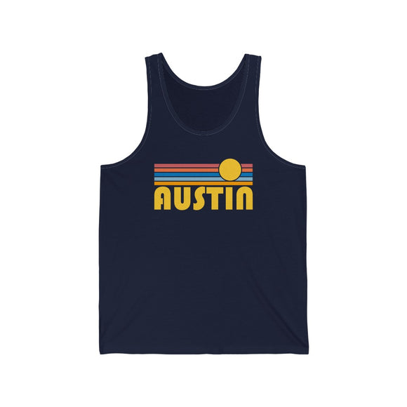 Austin, Texas Tank Top - Unisex Austin Tank Top Retro Sun