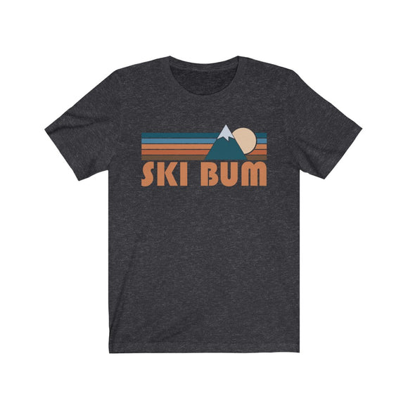 Ski Bum T-Shirt - Retro Mountain Adult Unisex Ski Bum T Shirt