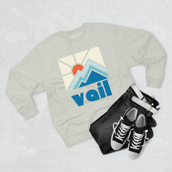 Premium Vail, Colorado Crewneck Sweatshirt - Retro Unisex Sweatshirt
