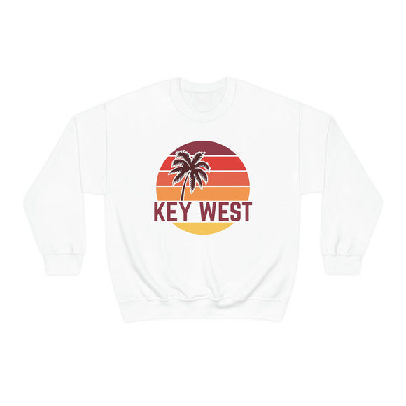 Key West, Florida Sweatshirt - Unisex Retro Palm Tree Crewneck Key West Sweatshirt