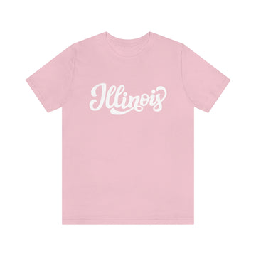 Buy pink Illinois T-Shirt - Hand Lettered Unisex Illinois Shirt