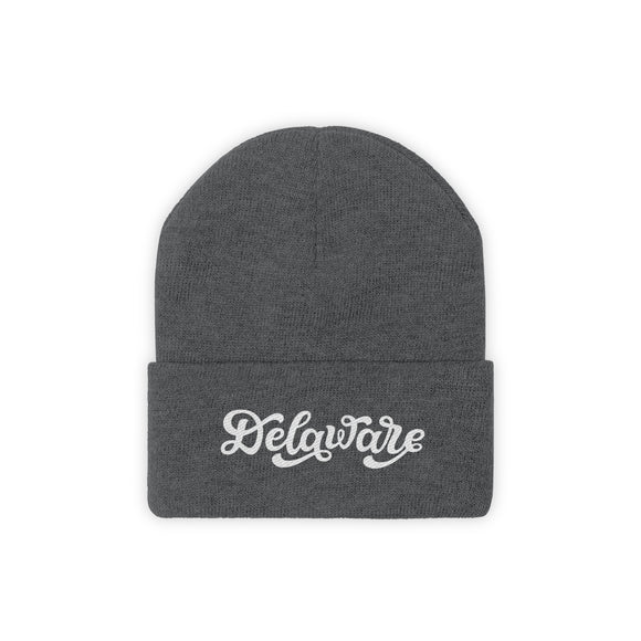 Delaware Beanie - Adult Hand Lettered Embroidered Delaware Knit Hat