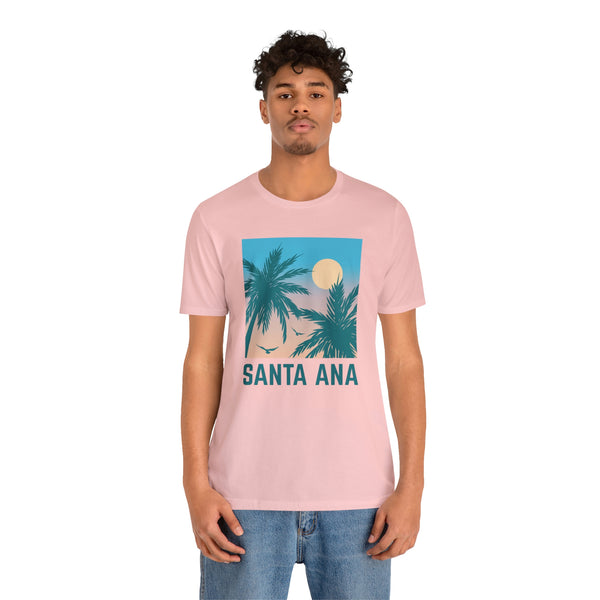 Santa Ana, California T-Shirt - Retro Palm Tree & Beach Unisex Santa Ana Shirt
