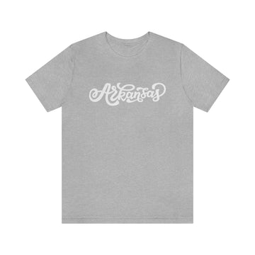 Buy athletic-heather Arkansas T-Shirt - Hand Lettered Unisex Arkansas Shirt