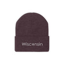 Wisconsin Knit Beanie - Adult Embroidered Snowflake Wisconsin Knit Hat-1