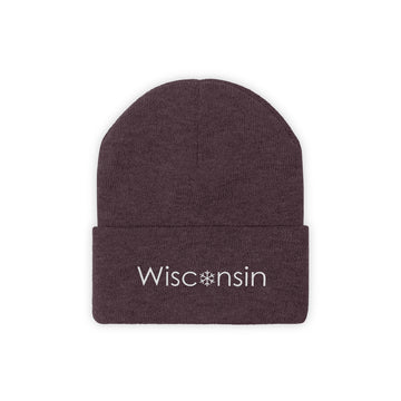 Wisconsin Knit Beanie - Adult Embroidered Snowflake Wisconsin Knit Hat