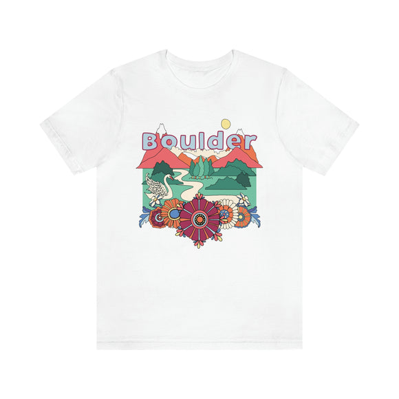 Boulder Shirt, Colorado Retro T-Shirt, Hippie Style Colorado tee, Boulder Mountain Shirt