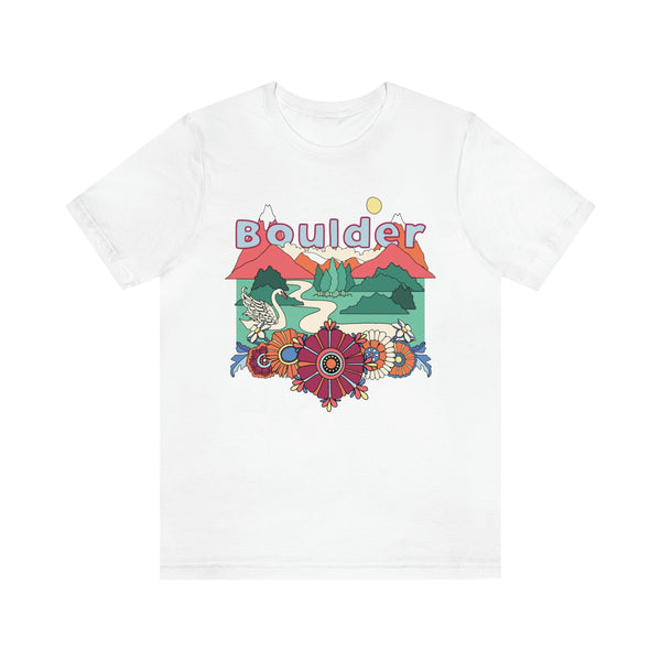 Boulder Shirt, Colorado Retro T-Shirt, Hippie Style Colorado tee, Boulder Mountain Shirt