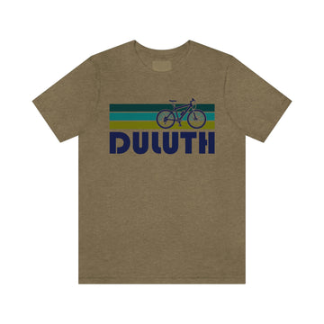 Buy heather-olive Duluth T-Shirt - Retro Mountain Bike Adult Unisex Duluth, Minnesota T Shirt