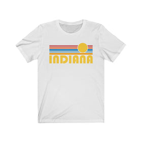Indiana T-Shirt - Retro Sunrise Adult Unisex Indiana T Shirt