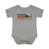 Asheville Baby Bodysuit - Retro Mountain Asheville, North Carolina Baby Bodysuit