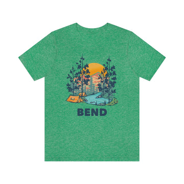 Buy heather-kelly Bend, Oregon T-Shirt - Mountain Illustration Bend Washington Shirt