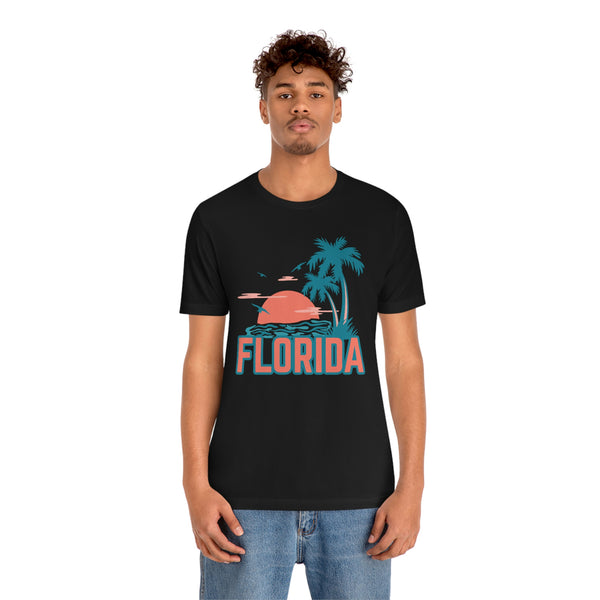 Florida T-Shirt - Retro Palm Tree & Beach Unisex Florida Shirt