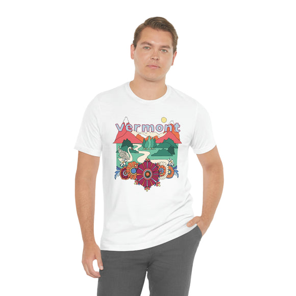 Vermont Shirt, Vermont Retro T-Shirt, Hippie Style Vermont tee, Vermont Mountain Shirt