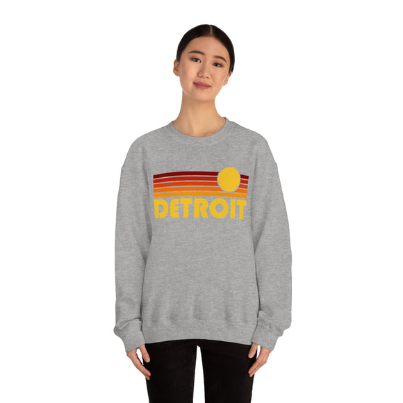 Detroit, Michigan Sweatshirt - Retro Sunset Unisex