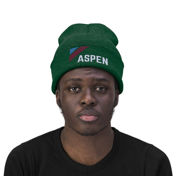 Aspen, Colorado Beanie - Adult Embroidered Retro Aspen Knit Hat