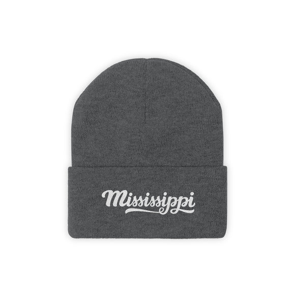Mississippi Beanie - Adult Hand Lettered Embroidered Mississippi Knit Hat