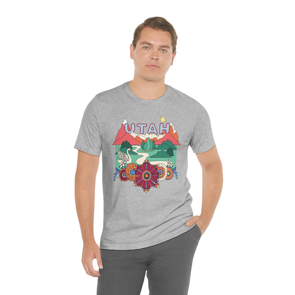 Utah Shirt, Utah Retro T-Shirt, Hippie Style Utah tee, Utah Mountain Shirt