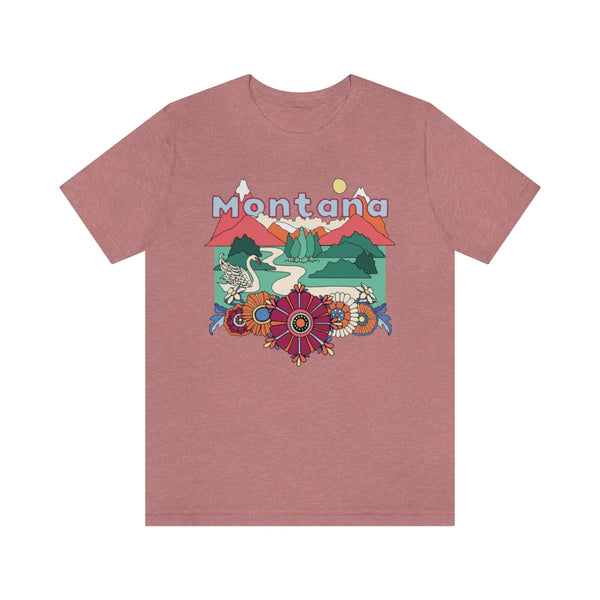 Montana T-Shirt - Retro Mountain / Hippie Style Montana Shirt