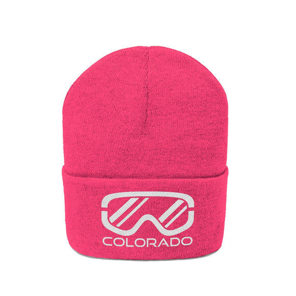 Colorado Knit Beanie - Adult Embroidered Ski Goggles Colorado Knit Hat