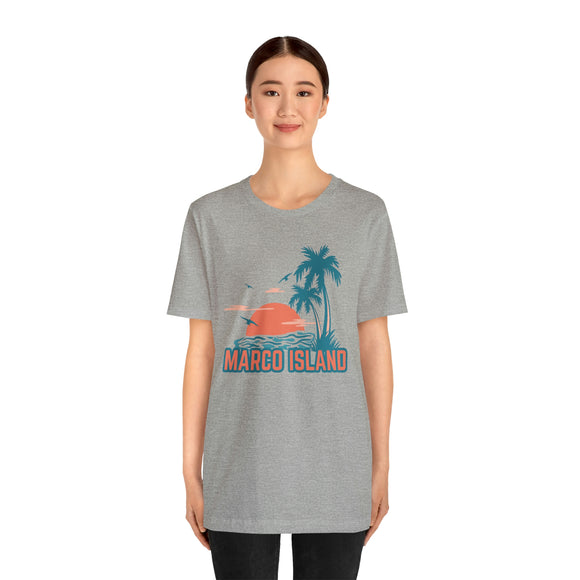 Marco Island, Florida T-Shirt - Retro Palm Tree & Beach Unisex Marco Island Shirt