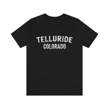 Buy black Telluride, Colorado Shirt - Paint Text Unisex Telluride T-Shirt