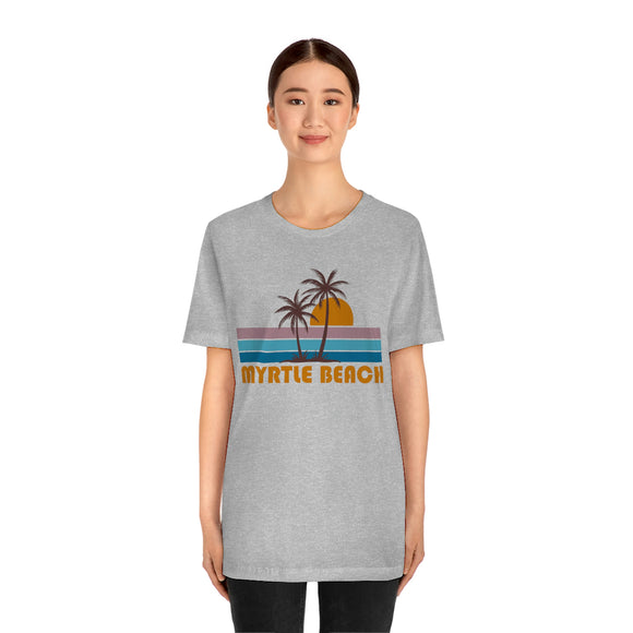 Myrtle Beach, South Carolina T-Shirt - Retro Palm Tree Unisex Myrtle Beach Shirt