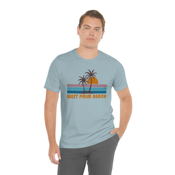 West Palm Beach, Florida T-Shirt - Retro Palm Tree Unisex West Palm Beach Shirt