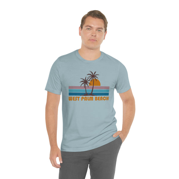 West Palm Beach, Florida T-Shirt - Retro Palm Tree Unisex West Palm Beach Shirt