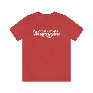 Buy heather-red Washington T-Shirt - Hand Lettered Unisex Washington Shirt