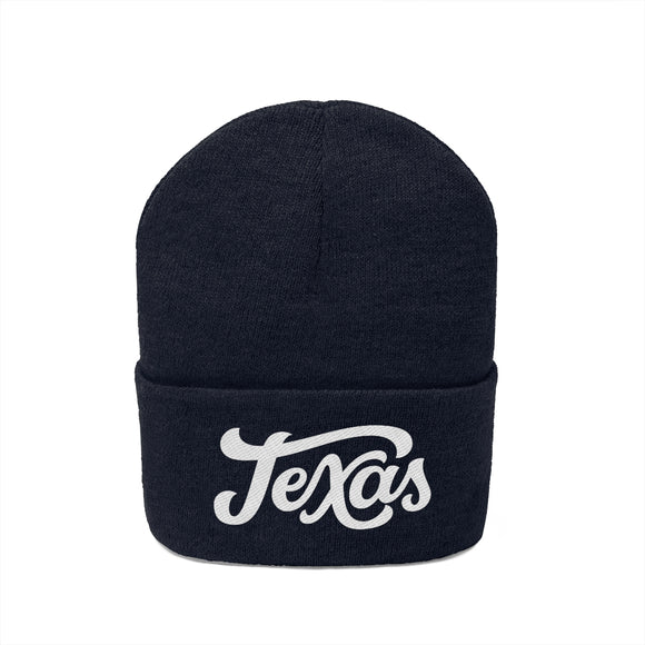Texas Beanie - Adult Hand Lettered Embroidered Texas Knit Hat