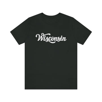 Buy vintage-black Wisconsin T-Shirt - Hand Lettered Unisex Wisconsin Shirt