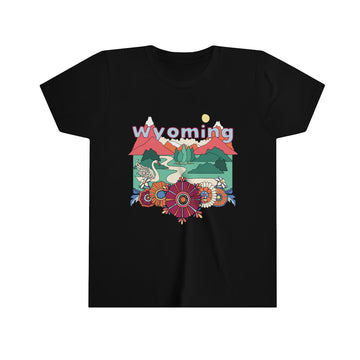 Buy black Wyoming Youth T-Shirt - Boho Wyoming Kid's TShirt
