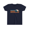 Jackson Hole Youth T-Shirt - Retro Mountain Wyoming Kid's TShirt