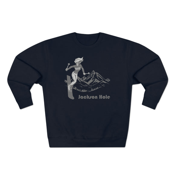 Premium Jackson Hole, Wyoming Crewneck Sweatshirt - Retro Unisex Sweatshirt