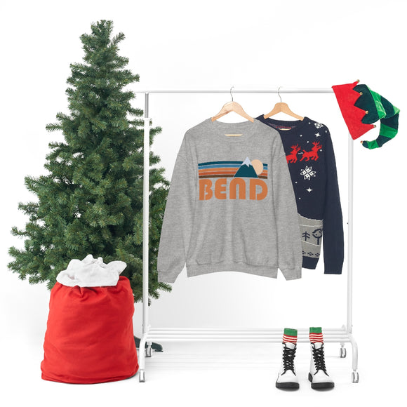 Bend, Oregon Sweatshirt - Unisex Retro Mountain Unisex