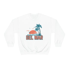 Del Mar, California Sweatshirt - Unisex Retro Palm Tree Crewneck Del Mar Sweatshirt